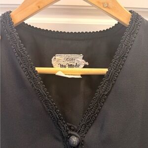 Vintage Black Lace Trim shirt/jacket